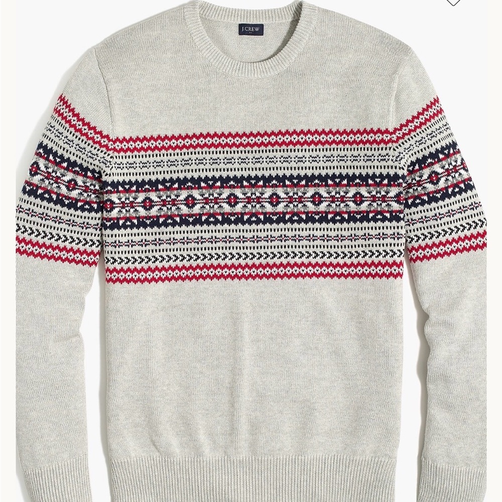 J.Crew Cotton Fair Isle Sweater Size L